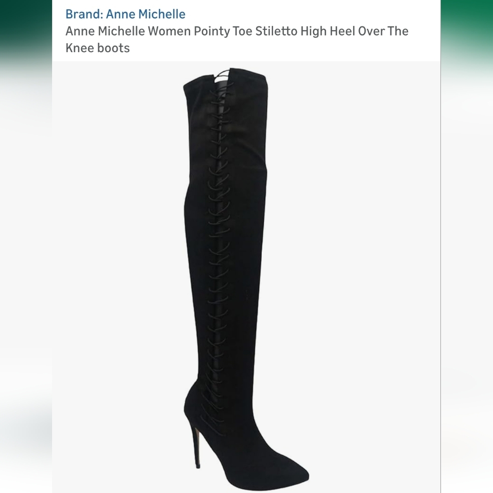 Black Over-the-Knee Lace-Up Boots